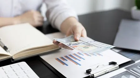 Businessman holding money