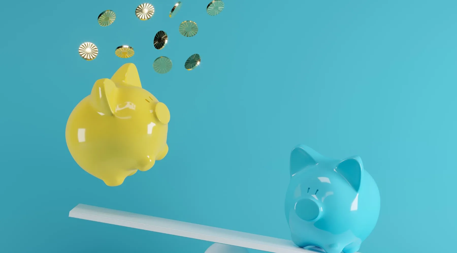 Two piggy banks side by side representing savings comparison
