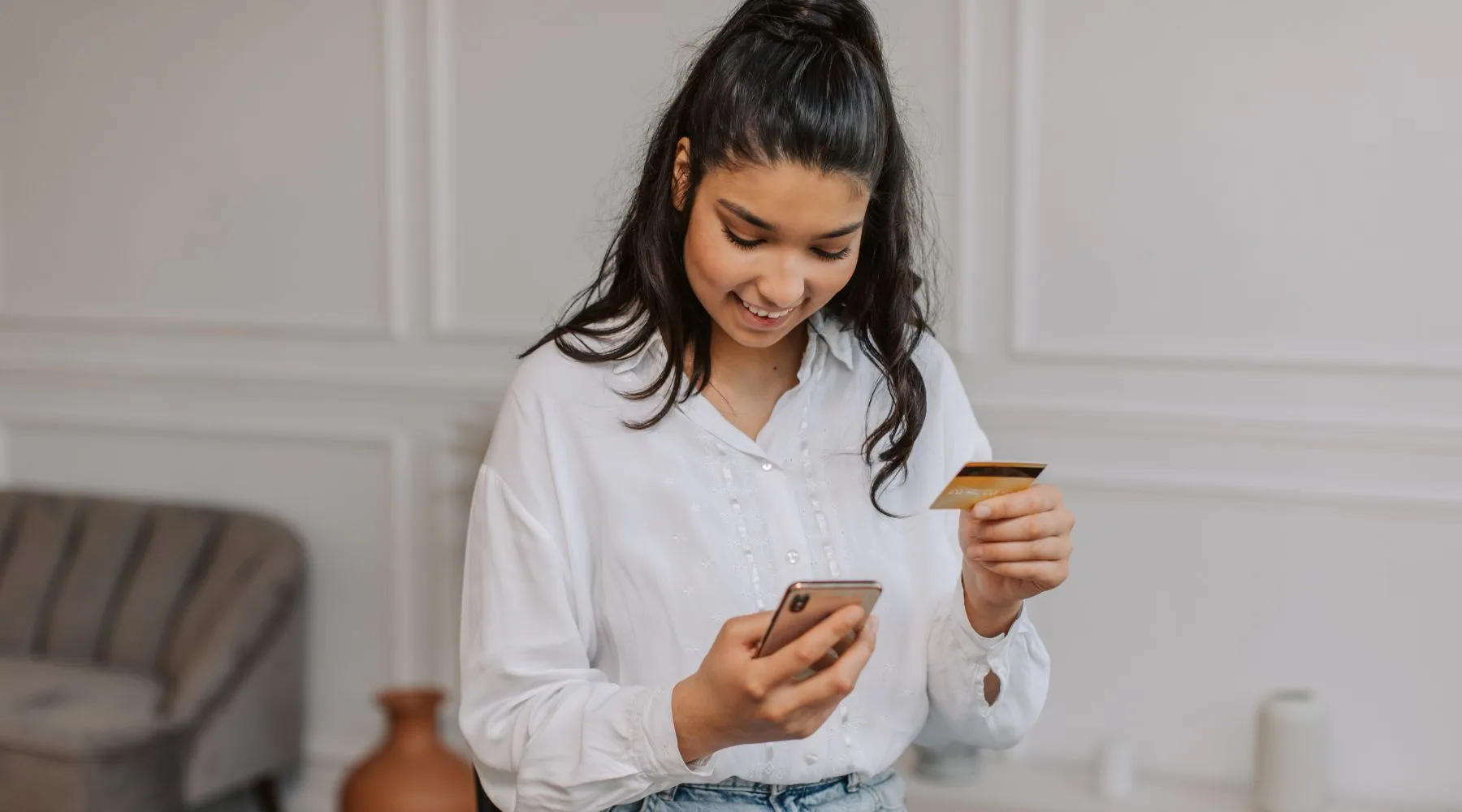 Teen with credit card
