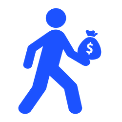 Person carrying bag of money