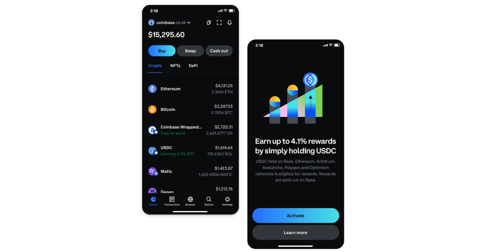 Base App (Coinbase Wallet) markets interface