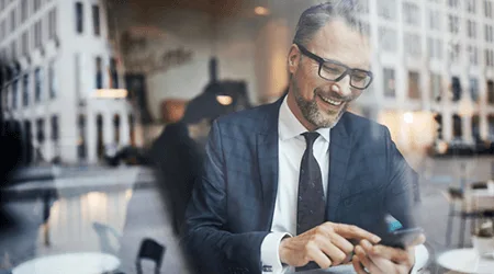 Businessman sitting at a cafe